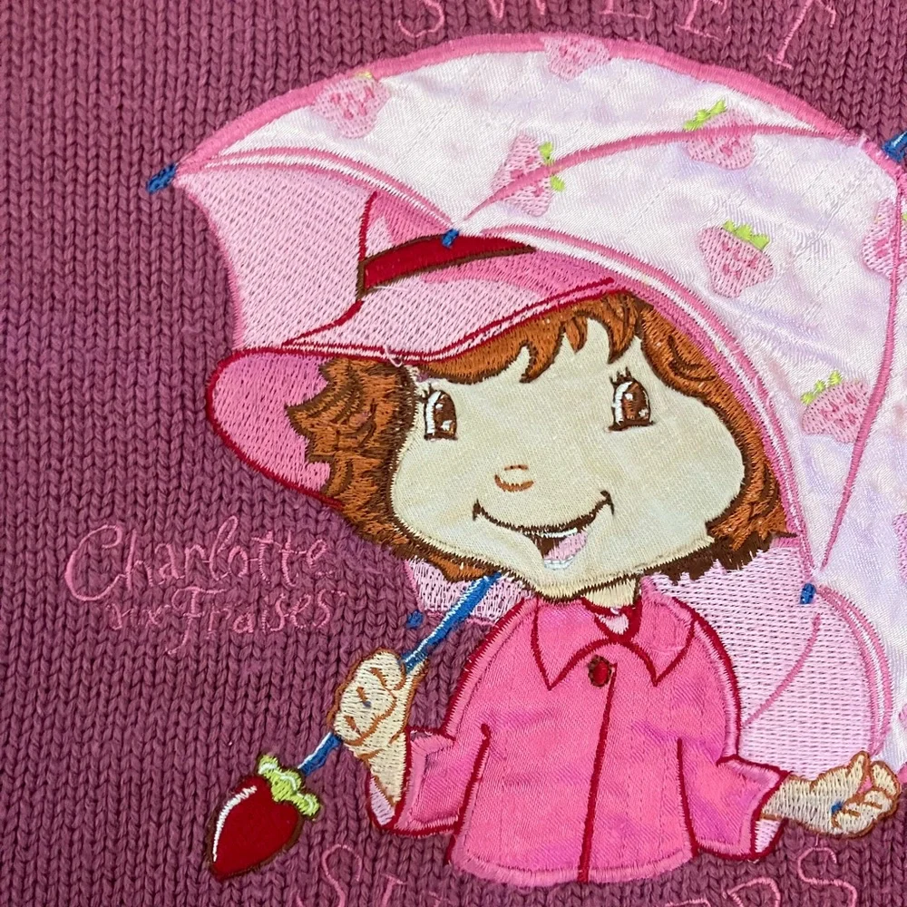 2007 Y2K Strawberry Shortcake Sweet Shower Umbrella Sweater with built in belt